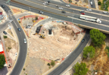 Continúa construcción de gaza en Periférico de la Juventud y Teófilo Borunda; Municipio reporta más del 20% de avance