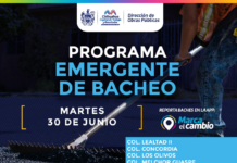 Nueve zonas tendrán bacheo este martes 30 de junio: Municipio