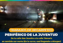 ¡Toma precauciones! Continuarán trabajos de recarpeteo en tramo del periférico de la Juventud