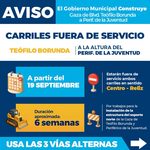 ¡Recuerda! Habrá carriles fuera de servicio en la Teófilo Borunda en sentido Centro-Reliz por obras de Gaza