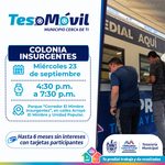 Atenderá Teso Móvil a vecinos de la colonia Insurgentes este 23 de septiembre