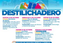 Estará Destilichadero en cinco colonias del 13 al 17 de octubre