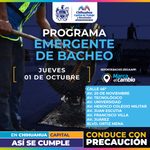 Nueve zonas tendrán bacheo este jueves 01 de octubre: Municipio