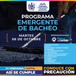 Atenderá Municipio 13 zonas con bacheo este martes 6 de octubre