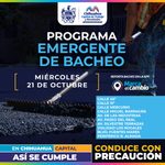 Diez zonas tendrán bacheo este miércoles 21 de octubre: Municipio